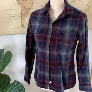 100% Wool Woolrich button up plaid